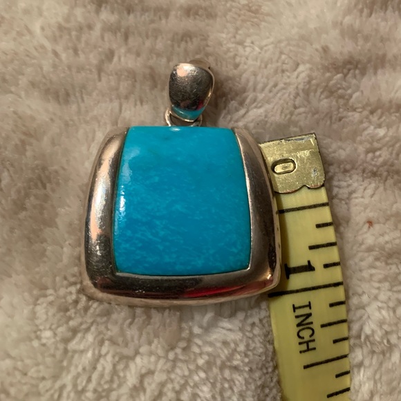 Authentic Turquoise Sterling Silver Pendant - Picture 2 of 4